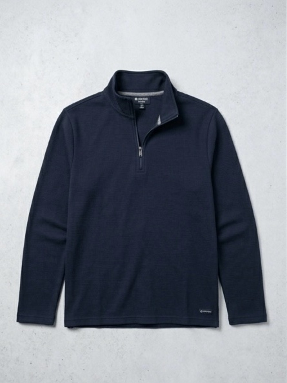 SPERRY Premium Navy Waffle-Knit 1/4 Zip Pullover Size S